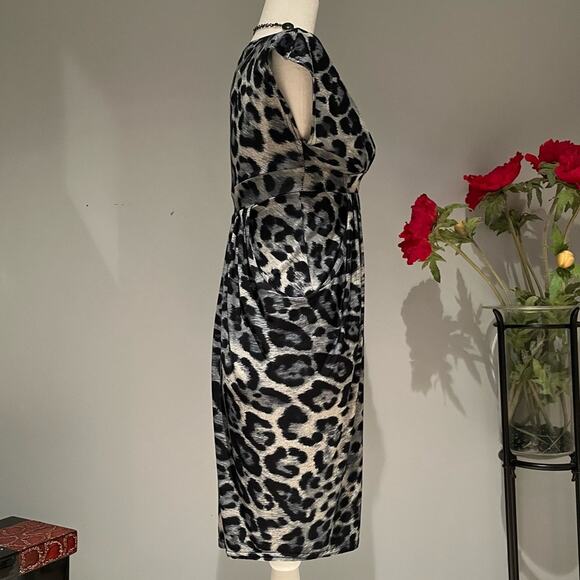 New Jus d’Orange Paris Leopard Print Tulip Dress with Pockets Made In Fr… NWT - Picture 5 of 14